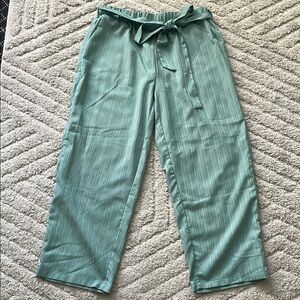 Women's Green Tie-Waist Pants